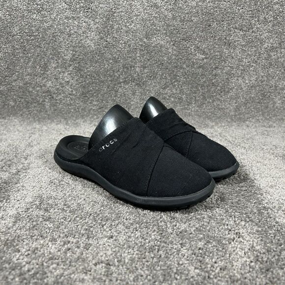 Crocs Capri Mule Women's Size 4 Black Slip On Clogs Used - Picture 1 of 13